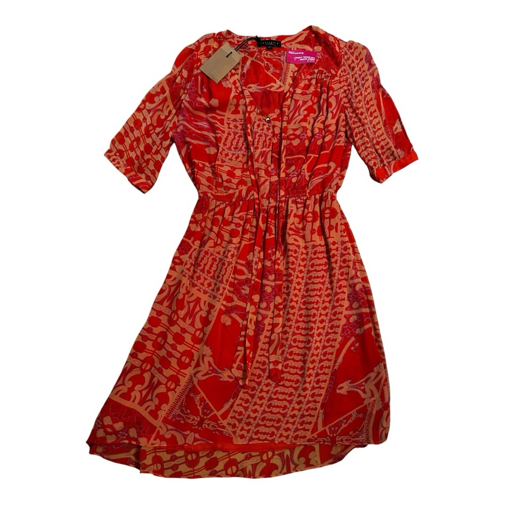 Sanctuary Vibrant Red and Beige Dress